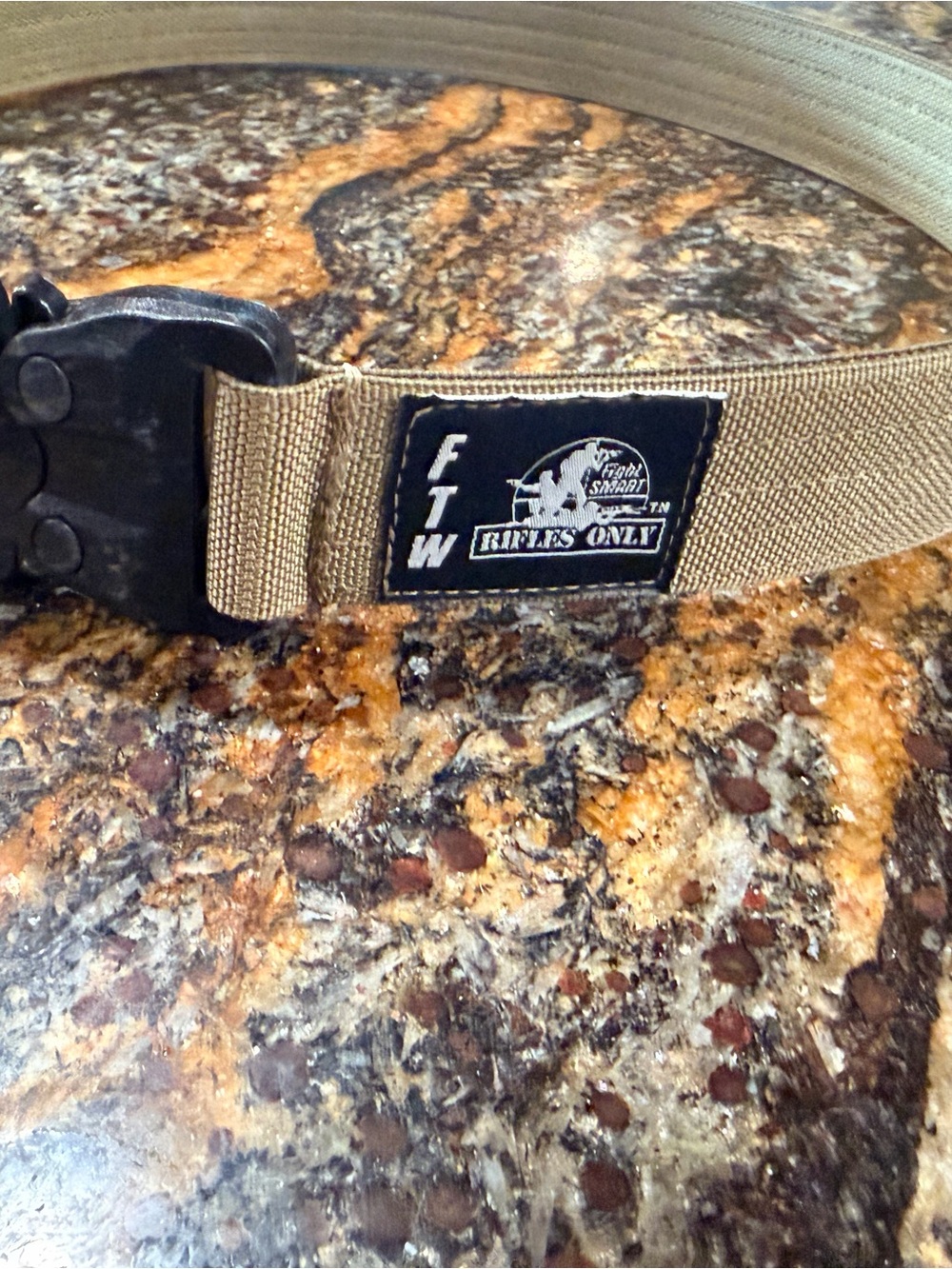 'Rifles  Only' Tactical Web Belt in Tan